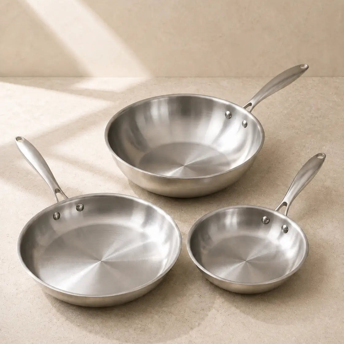 Pack L'Orient Express wok et poêles inox 304 Maison Beauclair