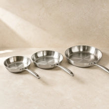 Trio de poêles en inox 304 Maison Beauclair 22 24 30 cm