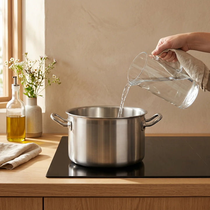Faitout inox 8L - Fond plat compatible induction
