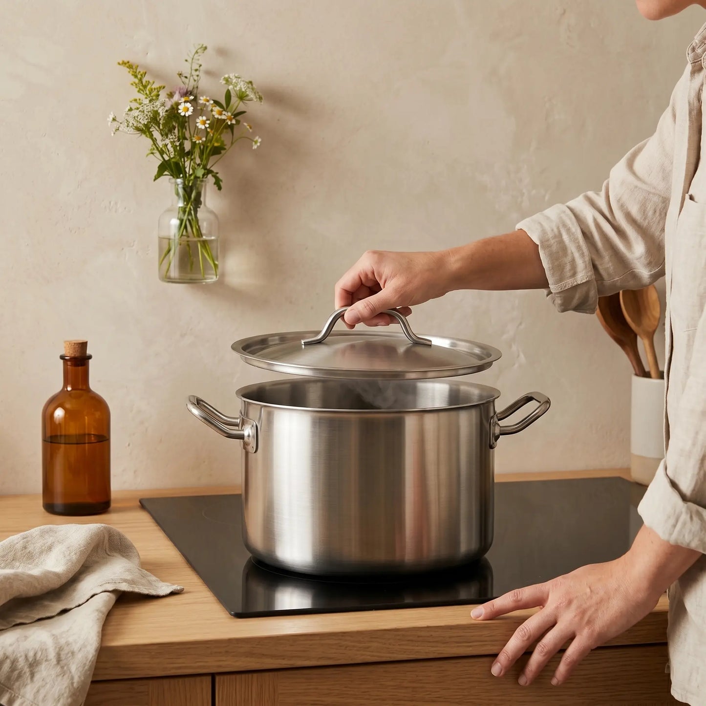 Faitout inox antiadhesif naturel - Inox 18/10